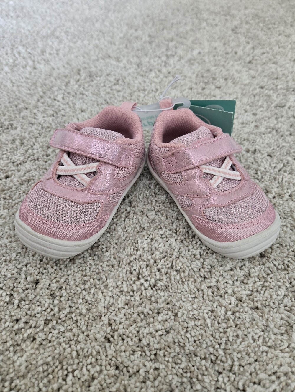 NWT- Size 4- Stride Rite Pink Mesh & Shimmer Toddler Sneakers